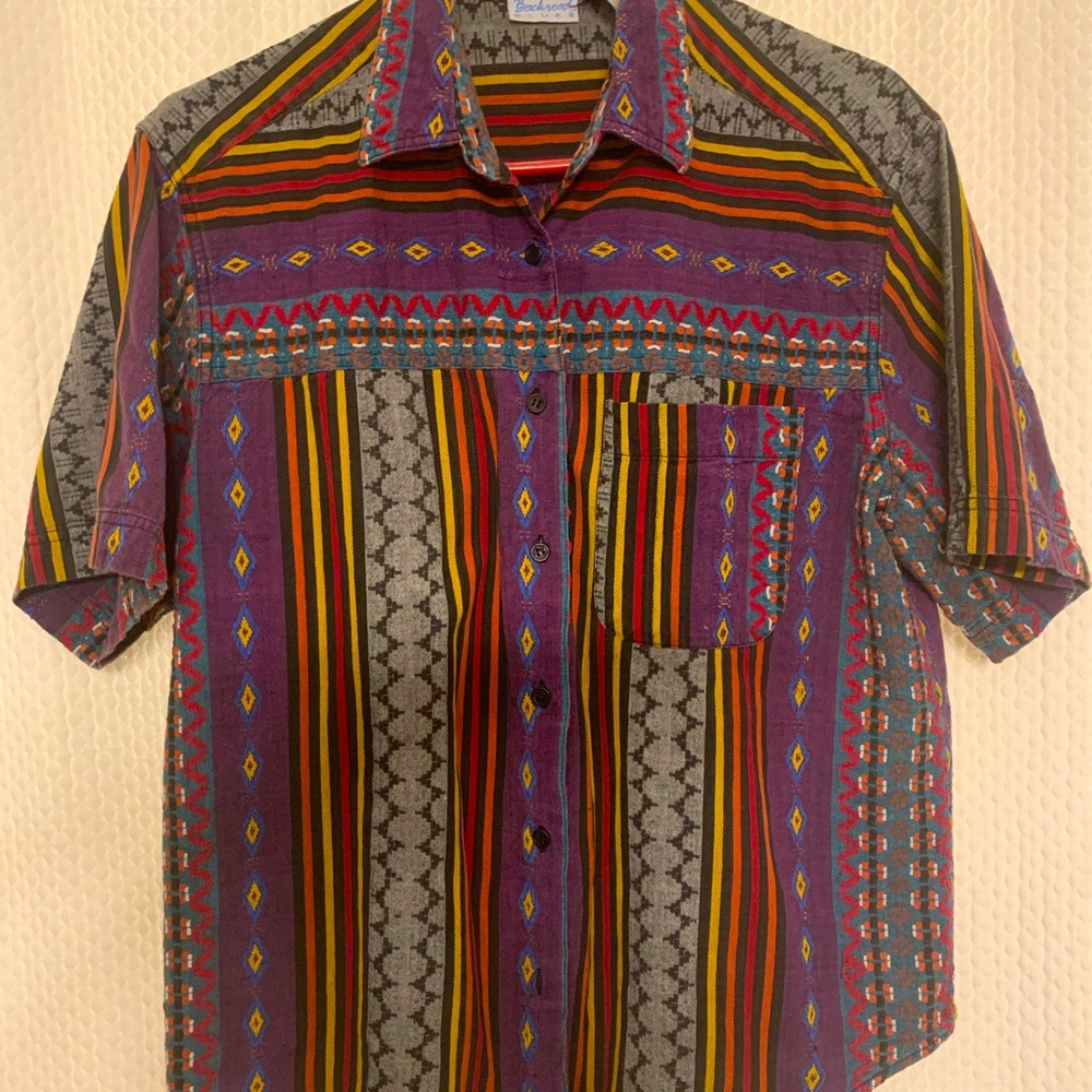 Backroad Blues Vintage 90s Embroidered Button-Up Shirt